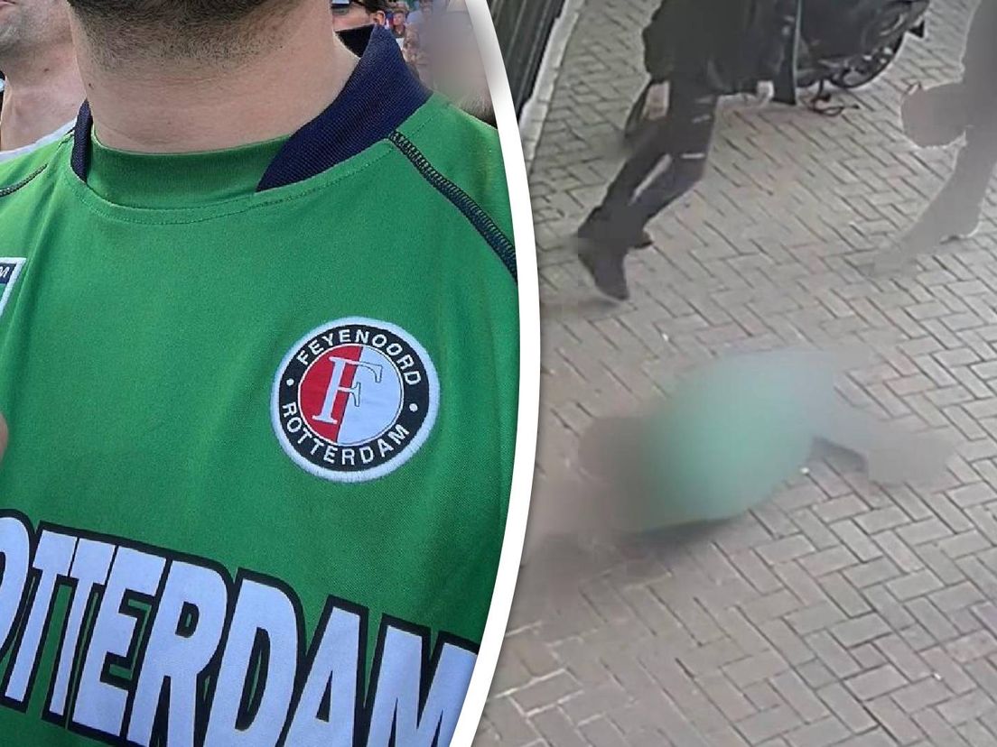 Feyenoord shirt man wordt mishandeld