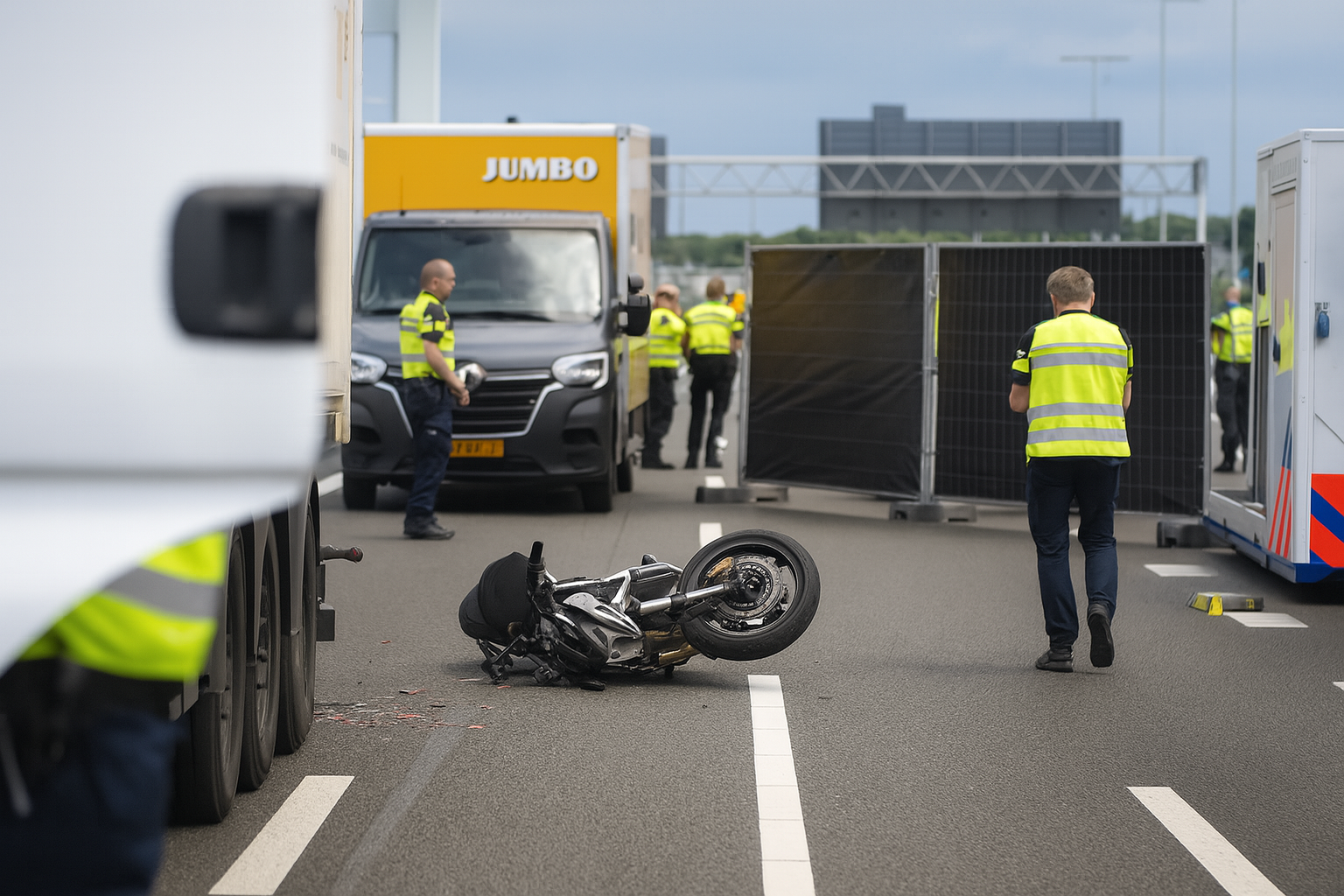 Motorrijder dood na frontale botsing – vrachtwagenchauffeur in boeien geslagen op A15