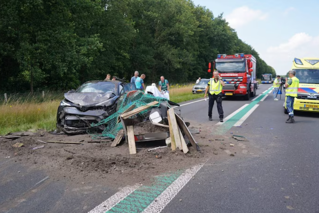 Ongeluk op de snelweg bij Annen