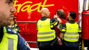 Man aangehouden bij een protest