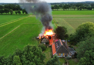 Schuur in brand 