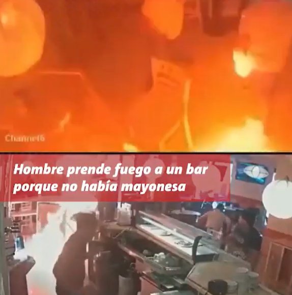 Woedende klant zet Spaanse bar in lichterlaaie omdat hij geen ketchup en mayonaise kreeg