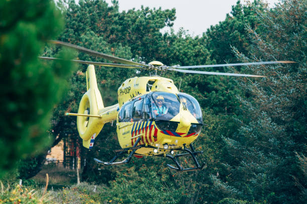 Ameland, the Netherlands, 09-06-2022, Emergency  trauma helicopter takes off, Mobile Medical Team, trauma team