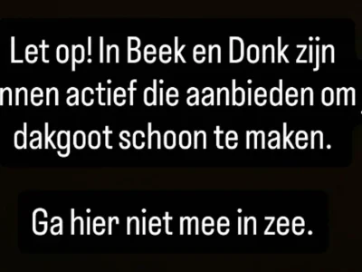 Politie waarschuwt voor dakgootschoonmakers