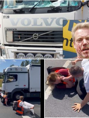 Vrachtwagenchauffeur is klaar met klimaatactivisten en grijpt hard in