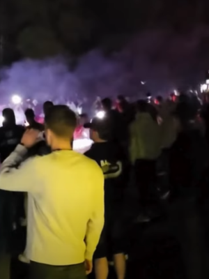 Politie bekogeld en ingesloten tijdens illegale carmeeting in Budel-Dorplein