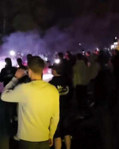 Politie bekogeld en ingesloten tijdens illegale carmeeting in Budel-Dorplein