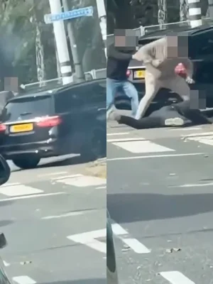 Chaos op Marathonweg: Verkeersruzie loopt volledig uit de hand – vechtpartij en kopschop vastgelegd!