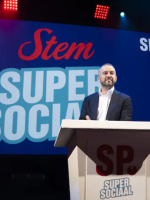 SP-leider Jimmy Dijk pleit op congres in Utrecht voor coalitie