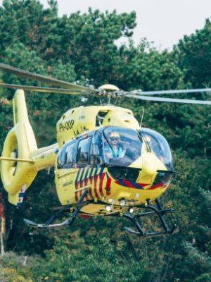 Ameland, the Netherlands, 09-06-2022, Emergency  trauma helicopter takes off, Mobile Medical Team, trauma team
